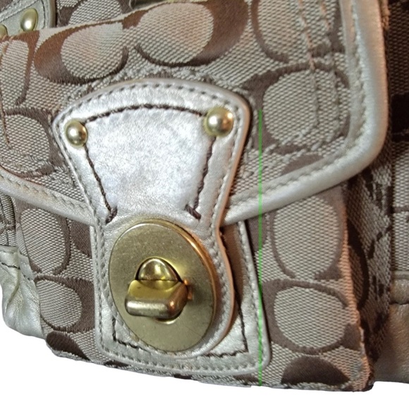 Vintage Coach Legacy Signature C Brown Canvas Top Zip Satchel Bag - Picture 6 of 12